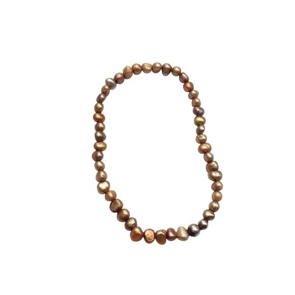 Freshwater Pearl Bracelet 4.5mm Rose Gold -Deep Olive 7.5" - Picture 2 of 6